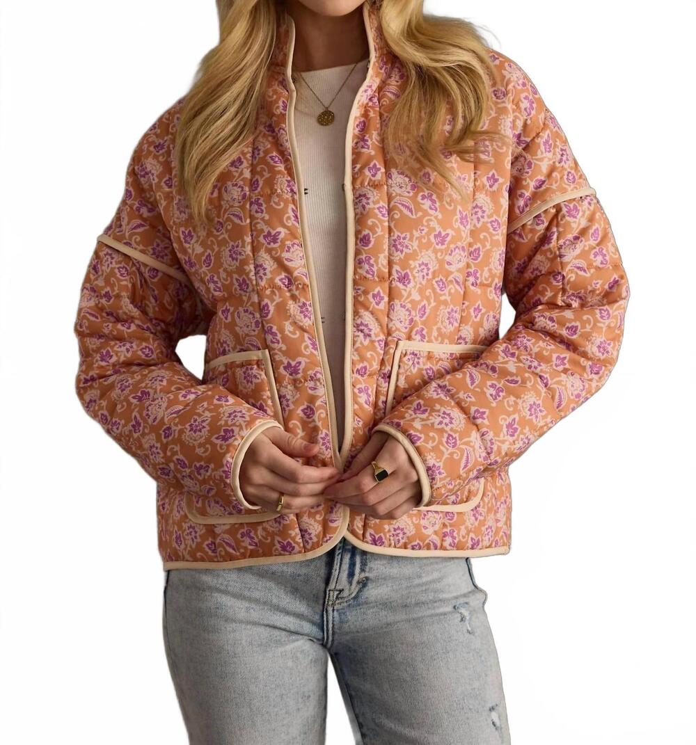 NEW PANACHE women's quilted jscket in pink mustard and orange